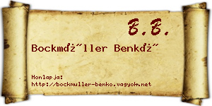 Bockmüller Benkő névjegykártya